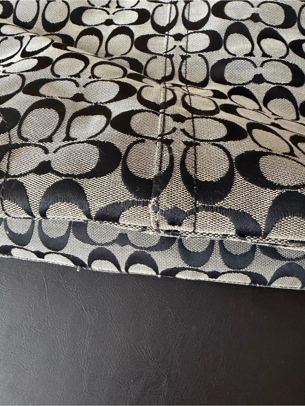 Coach Black and Gray Signature Tote with Leather Straps - Picture 7 of 15